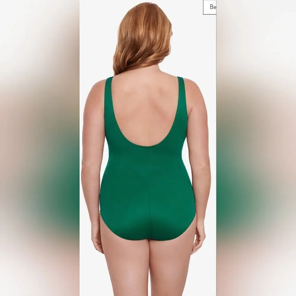 Miraclesuit Plus Size Oceanus One Piece NWOT Size 24W Malachite Green